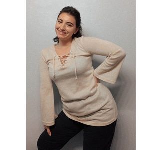 Beige Long-sleeved Top